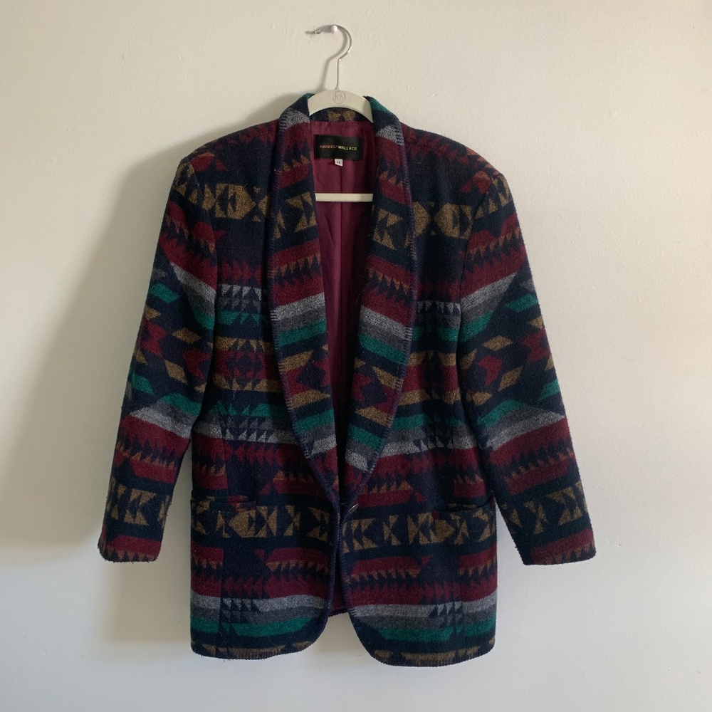 Tribal fleece blazer